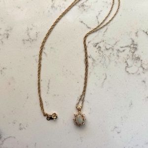 Opal and Diamond Necklace